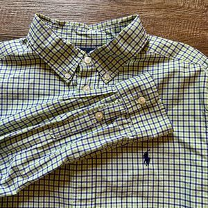 Polo Ralph‎ Lauren Button Up Shirt XL (18-20) Natural Stretch Youth Boy